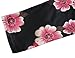 Sarin Mathews Women's Crew Neck Stripes Printed Floral 3/4 Sleeve Tops T-Shirt Black XL