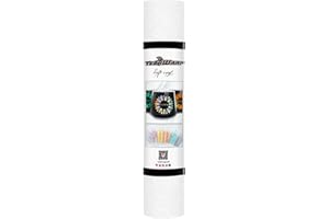TECKWRAP White Permanent Glitter Vinyl – White Glitter Adhesive Vinyl Roll 1ft x 5ft, Shimmer Vinyl for DIY Crafts, Decals, Stickers