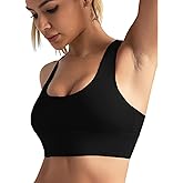 BaseTry Adjustable Strap Racerback Sports Bras for Women - Padded Seamless High Support Bra for Workout Gym Yoga Large Bust