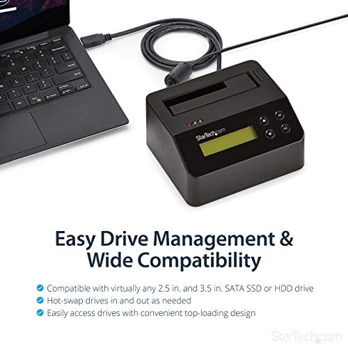 StarTech.com USB 3.0 Hard Drive Eraser Dock for 2.5" & 3.5" SATA/IDE SSD HDD + mSATA & M.2 - Standalone Secure Erase Wiper & Sanitizer (SDOCK1EU3P)