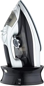 MARTISAN Steam Iron, 1500W Cordless Iron with Retractable Cord Power Charging Base, Carry Lock for Easy Storage, Ceramic Soleplate (No Lithium Battery Built-in)