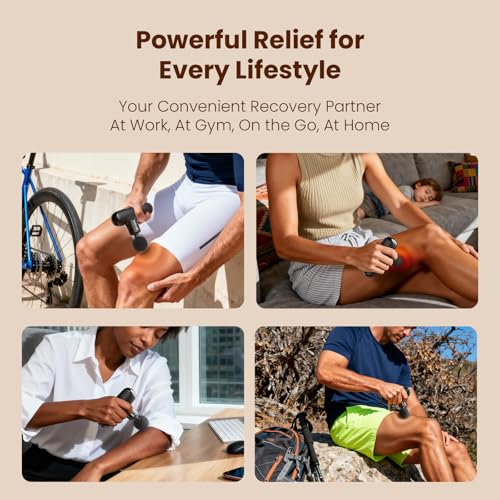 Bob and Brad Q2 Mini Massage Gun, Pocket Size Deep Tissue Percussion Massager, Ultra Small & Portable Quiet Massage Gun for Muscle Recovery and Pain Relief, Black