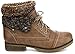Refresh WYNNE-01 Women's combat style lace up ankle bootie, Taupe (8)