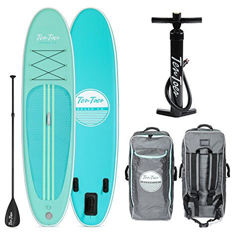 Ten Toes SUP Emporium Ten Toes Weekender Inflatable Stand Up Paddle Board Bundle, Medium/10', Seafoam