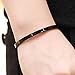 Titanium Stainless Steel Couple Cuff Bracelet Polished Pure Black Plated Finish Bangle Anti-Allergy/Anti-Color Fading
