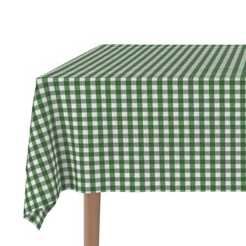 Martina Home TEFLONATED TABLECLOTH MADE Vichy Green Bottle 140 Round