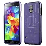 Galaxy S5 Case, Cruzerlite Bugdroid Circuit TPU Case Compatible with Samsung Galaxy S5 - Purple