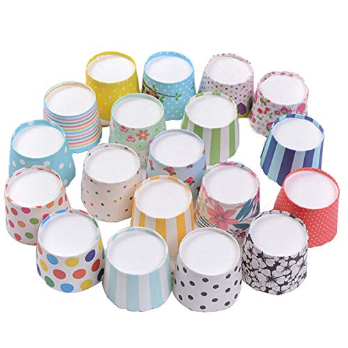 Keysui 100Pcs Paper Cake Cup Cupcake Cases Liners Muffin Kitchen Baking Wedding Party Multi Color