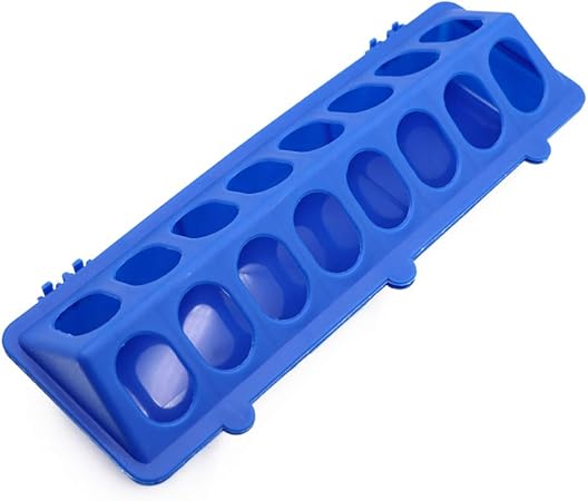 Blue Macgoal Flip Top Poultry Feeder Trough Baby Chick Feeder