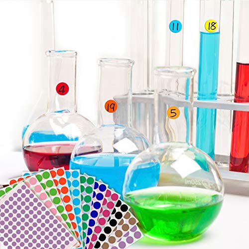 Koogel Rund Punktaufkleber, 19mm und 13mm Bunte Klebepunkte Farbkodierung Etiketten Markierungspunkte 10 Bleche Verschiedene Farben