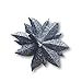 BANBERRY DESIGNS Poinsettia Silver Glittered Clip-on Flowers - Set of 24 - Ornaments - Holiday Decorations - Each is 4