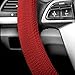 FH GROUP Car Seat Covers Premium Tall Channel Rubber Trimmable Floor Mats w. FH3001 Snake Pattern Silicone Steering Wheel Cover- Universal Fit for Trucks, SUVs, and Vans (Burgundy/Black) F11311