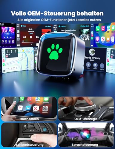 Wireless CarPlay Adapter for Apple 2026 Upgrade, Wired to Wireless CarPlay, USB & Type-C Dual Port, Plug & Play, Mini & Stable, Compatible with iPhone iOS 10+/Android Car, Over 1K+ Car Models from 2016