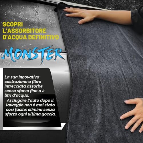 Autreykorn XXL Car Microfibre Cloth (90 x 60 cm) 700 GSM Ultra Absorbent Microfibre, Fast Drying without Streaks, Perfect for Car, Motorcycle, Boat and Vehicle Detailing