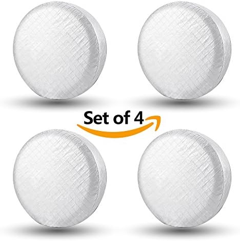 HEALiNK RV Tire Covers Set of 4 for RV Wheel Waterproof Oxford Tires Protector Covers for Motorhome Truck Trailer Camper Auto (27'' for Tire Diameter 68cm, Tire Width 25cm)