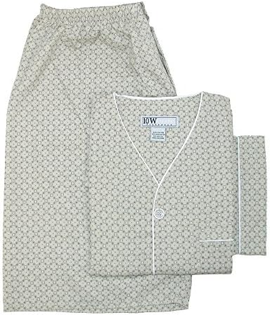 Ten West Apparel Men's Big and Tall Short Sleeve Short Leg Pajamas, 3X, Tan
