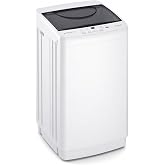 DUMOS 7.7 lbs Compact Washer, 1.06 cu. ft. Full-Automatic Laundry Machine with 10 Wash Programs, Delay Start &amp; Stainless Steel Tub, Portable Washing Machine for Home Dorm Apartment, White