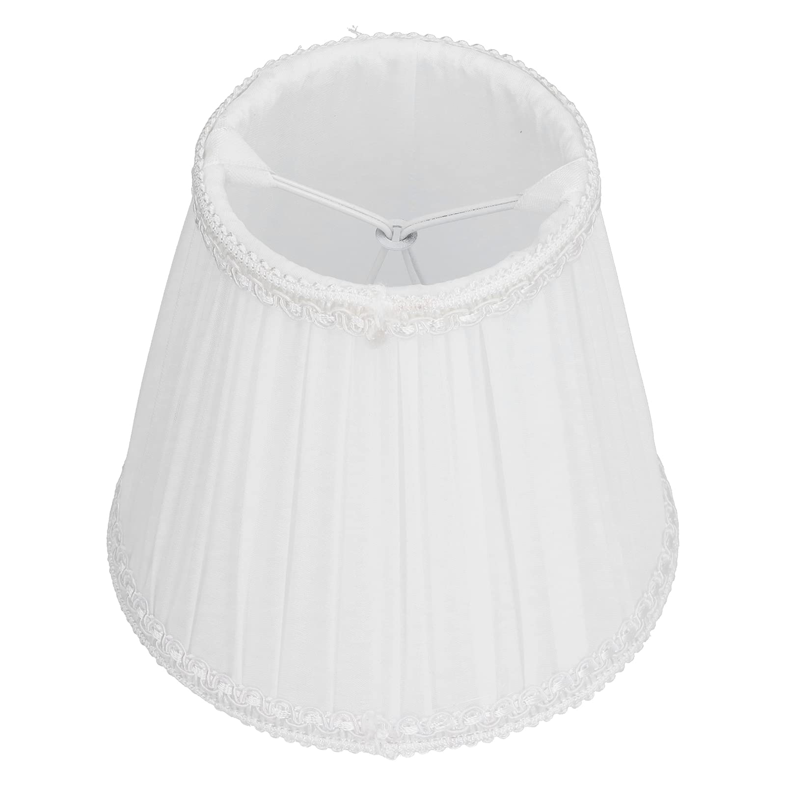 Black Lampshade Set of 3, Small Lamp Shades Clip On Bulb White Lampshade Lace Fabric Lampshade for Wall Lamp Table Lamp Chandelier(White)