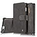 XRPow iPhone 8 Plus Case/iPhone 7 Plus Case Detachable Magnetic Leather Wallet Folio Flip Card Stand Case with Removable Slim Hard PC TPU Back Cover Black