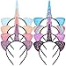 Beinou Unicorn Headband 8 Pcs Glitter Ear Headband for Girls and Women Sparkly Glitter Hair Metal Hoop Shiny Hairbands Hair Accessories for Daily Wearing and Party Decoration