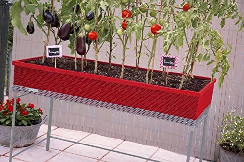 Huerto urbano de metal Green Passion 122x57x80 cm.Color rojo ...