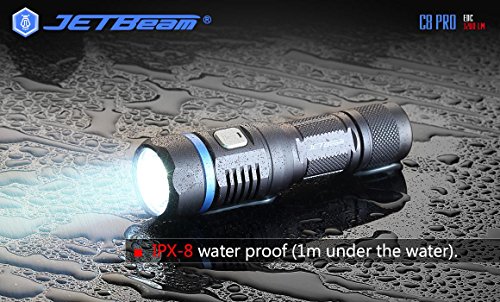 Jetbeam C8 Pro Outdoor Flashlight -1200 Lumens -SST-40 N4 BC LED w/ Exclusive Jetbeam Keychain Light