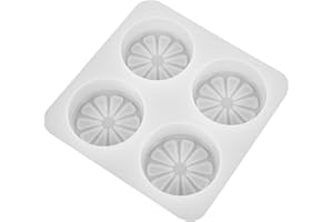 COHEALI Soap Candle Mold 6.92In Flexible Silicone Non-Stick Citrus Shape 4-Cavity for DIY Soap Making and