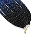 DAIRESS (6 Packs) Ombre Box Braids Crochet Hair Extensions 22inches 10Stands Synthetic Crochet Braids Hair Extensions Kanekalon Box Braids Crochet Braiding Hair (6Packs,Black Ombre Blue)