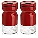 Salt and Pepper Shakers Set with Adjustable Pour Holes by CHEFVANTAGE - Red