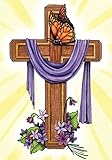 Praise to the King Easter Garden Flag Religious Cross 12.5