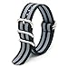 CIVO Heavy Duty G10 Zulu Military Watch Bands NATO Premium Ballistic Nylon Watch Strap 5 White Rings with Stainless Steel Buckle 20mm 22mm 24mm … (black smoke grey bond, 22mm)