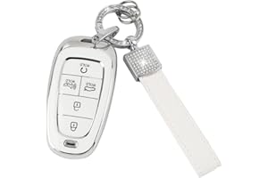 UHONSN for Hyundai Key Fob Cover Keys Shells Case Full Covers Protector Keychain Soft TPU Keycover Compatible with Hyundai Santa Cruz Fe Sonata Tucson