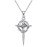 oGoodsunj Crown of Thorns Cross Necklaces Sterling Silver Nails Cross Pendant Necklace Christian Crucifix Catholic Jewelry Gifts for Women