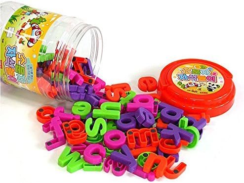 Magnetopia 104 Magnetic Alphabet Lowercase Letters Bucket for Preschool Learning 1.2" - 1.6"