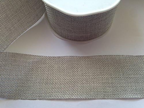 VIVANT Burlap Hessian Jute Ribbon - 50mm or 25mm (Silver Grey, 50mm)
