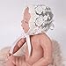 OULII Newborn Baby Girl Lace Silk Ribbon Adjustable Cap Hat Photo Props Favors (White)