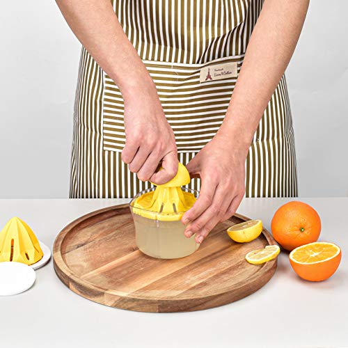 Citrus Lemon Orange Manual Juicer, Multifunctional Hand Squeezer with Built-in Measuring Cup, Grater and Strainer, and Containing Silicone Ice Cube Trays, for Oranges, Lemons, Limes & More (14 OZ)
