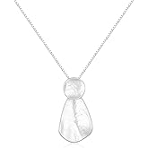 YUJIE Hammered Geometric Necklace Gold Plated Round & Teardrop Pendant Adjustable Chain Chic Elegant Jewelry