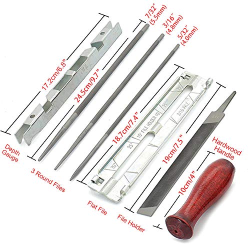 Senrob 8 Pcs Chainsaw Sharpener Kit Set Chain Parts for 5/32â€,3/16â€,7/32â€ Sharpening & Filing All Brand Chainsaws Blades