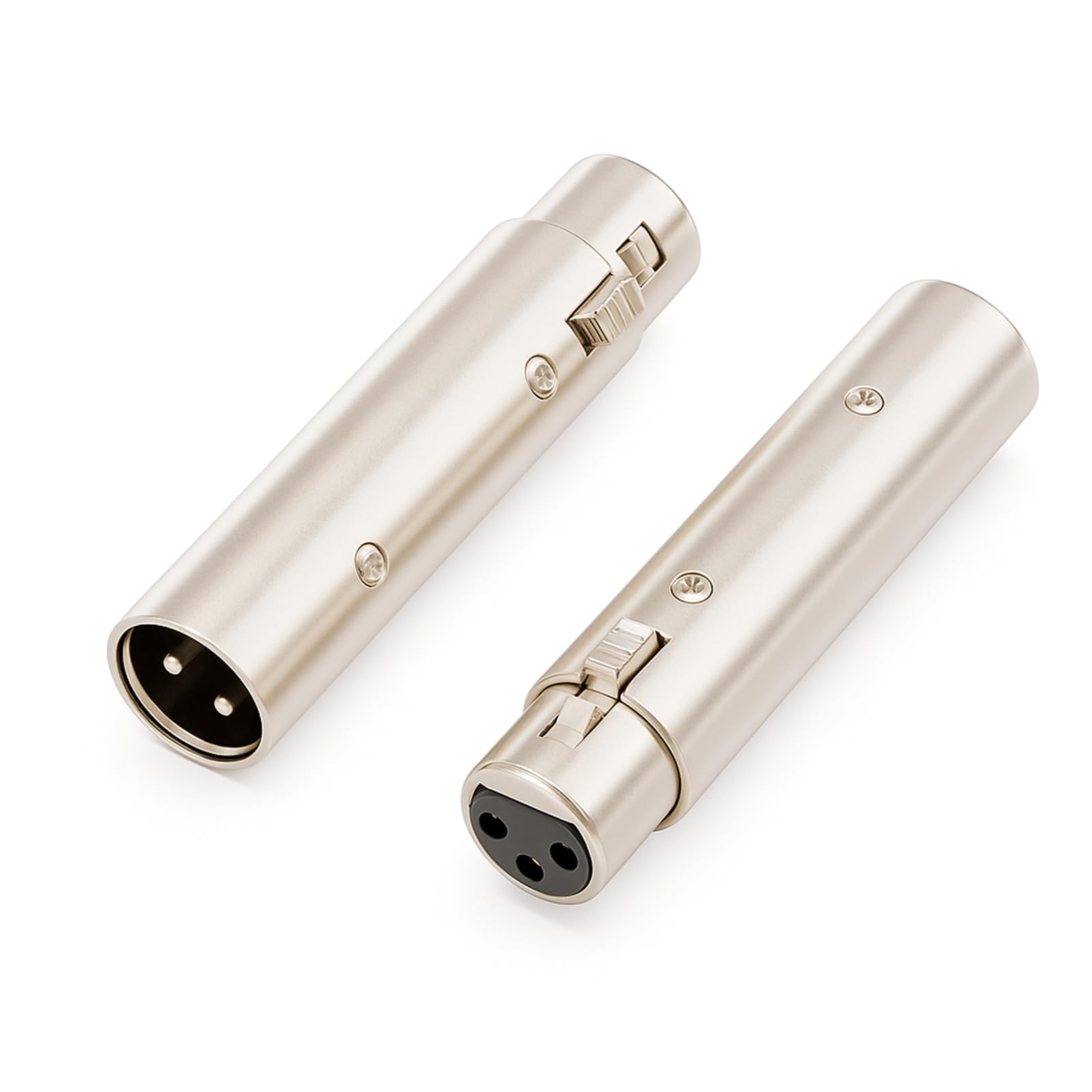 2Pcs 3-Pin XLR Male to Female Socket Connector, Audio Microphone Mic Extension Adapter Gender Changer Coupler for Stage Audio Equipment