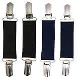 N'Ice Caps Baby and Kids Strong Stainless Steel Mitten Clips 2 Pair Pack (Black/Navy, One Size)