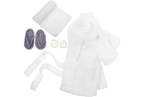 CIYODO Newborn Baby Bathrobe Set with Hooded Fleece Towel and Photo Prop Accessories Soft Toddler Bath Towel Outfit for Showe