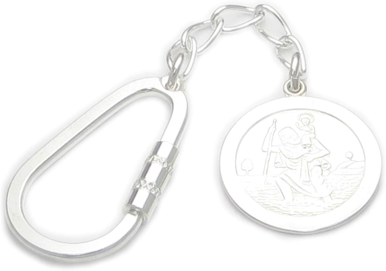 Key Ring fitting sterling silver Saint Christopher .925 Keyrings