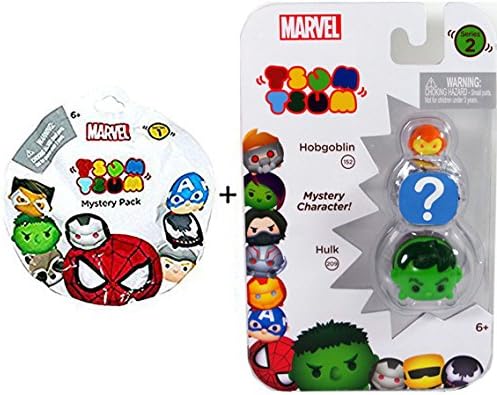 Marvel Tsum Tsum Mini stackable figures Super Hero Collection Hobgoblin / Mystery Character ? / Green Hulk Series 2 Team Up + Marvel Tsum Tsum Series 1 Blind Bags Figure