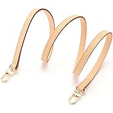 Umiup Genuine Vachetta Leather Replacement Bags Thin Short Shoulder Straps for Speedy Nano Noe Bags and Multi Pochette Boulogne Pouchette Montaigne Accessories(Apricot:0.43 X 23.6in)