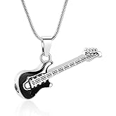 memorial jewelry Musical Instrument Cremation Necklace for Women&Men Guitar Urn Necklace for Ashes