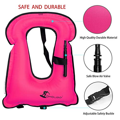 OMOUBOI Large Snorkel Vest Adult Inflatable with Crotch Strap for Women