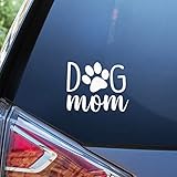 Blue Giraffe Inc Dog Mom Car Decal - 4' Puppy Bumper Sticker for Your Car