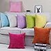 famibay Square Solid Cushion Cover with Invisible Zipper for Sofa,Decorative Throw Pillow Case Velvet Corduroy Pillow Covers Decorative(20