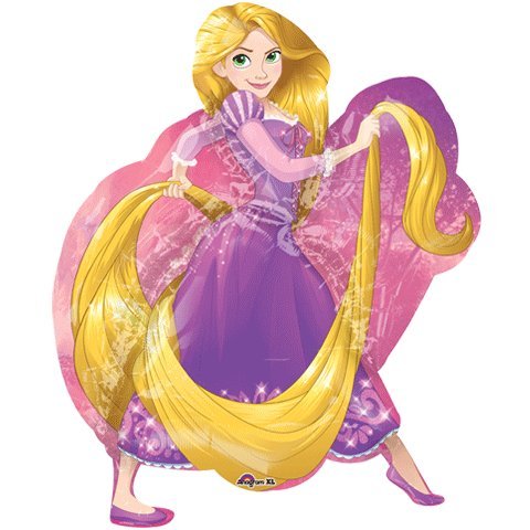 Photo 1 of Anagram Metallic Rapunzel Super Shape Balloon, 31 inches, 1 Count, Birthday, Girls
